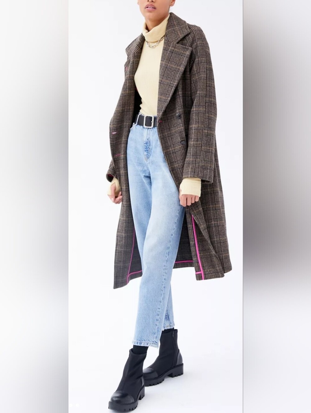 Plaid Wool Coat - Picture 3 of 3